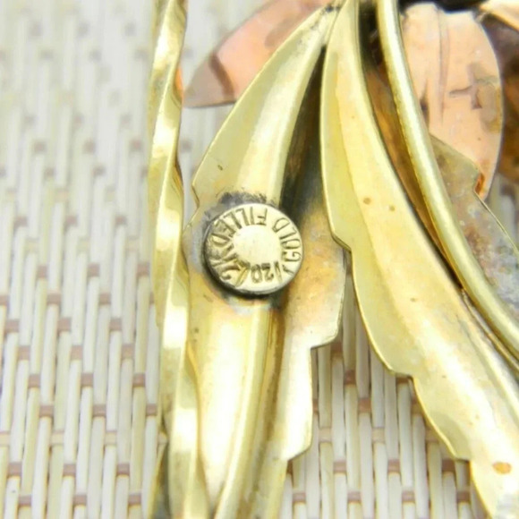 1/20 12k GF Floral Leaf Heart Green Rhinestone - Picture 5 of 5